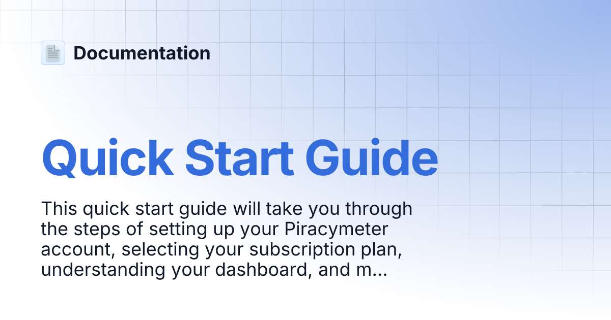 Quick Start Guide | Documentation